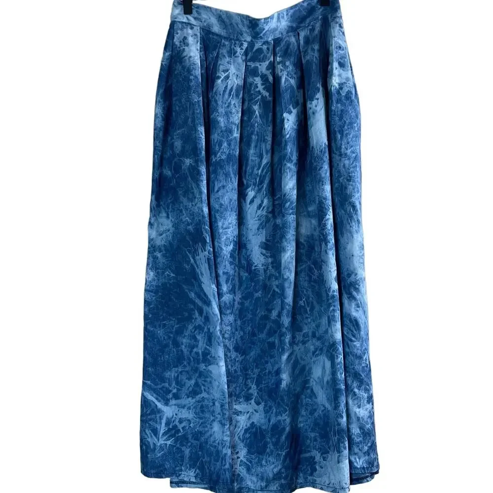 Blue Ice Dyed or Tie Dye Ankle Length‎ skirt 29